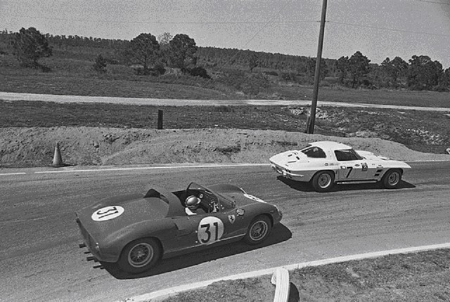 Dave MacDonald and Fireball Roberts co-drive the Shelby Cobra Roadster at the 12 HRS Sebring in 1963